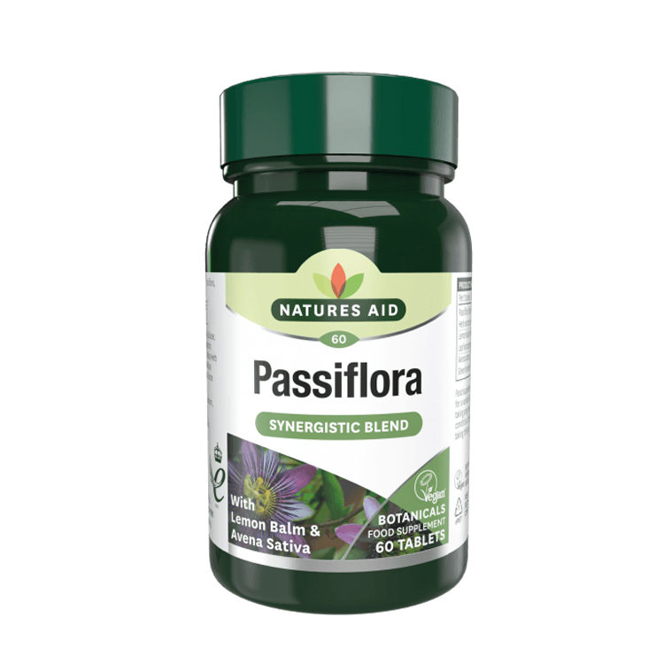 Natures Aid Passiflora, Lemon Balm & Avena Sativa 60 tabs